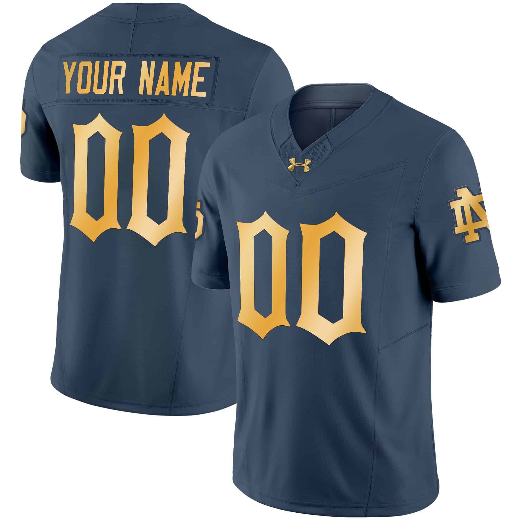 Men Notre Dame Fighting Irish Blue 2024 Vapor Limited Custrom NCAA Jersey->customized nfl jersey->Custom Jersey